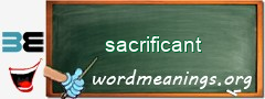WordMeaning blackboard for sacrificant